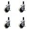 Service Caster 4 Inch Thermoplastic Wheel 1-1/8 Inch Expanding Stem Caster with Brakes, 4PK SCC-EX05S410-TPRS-SLB-118-4 - alternate 1